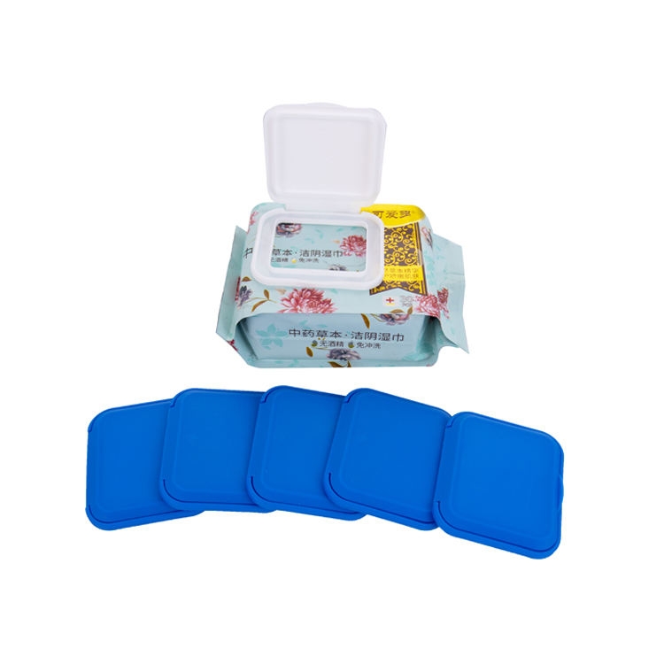 Wipe lids for packaging wet paper nonwoven cloth lids