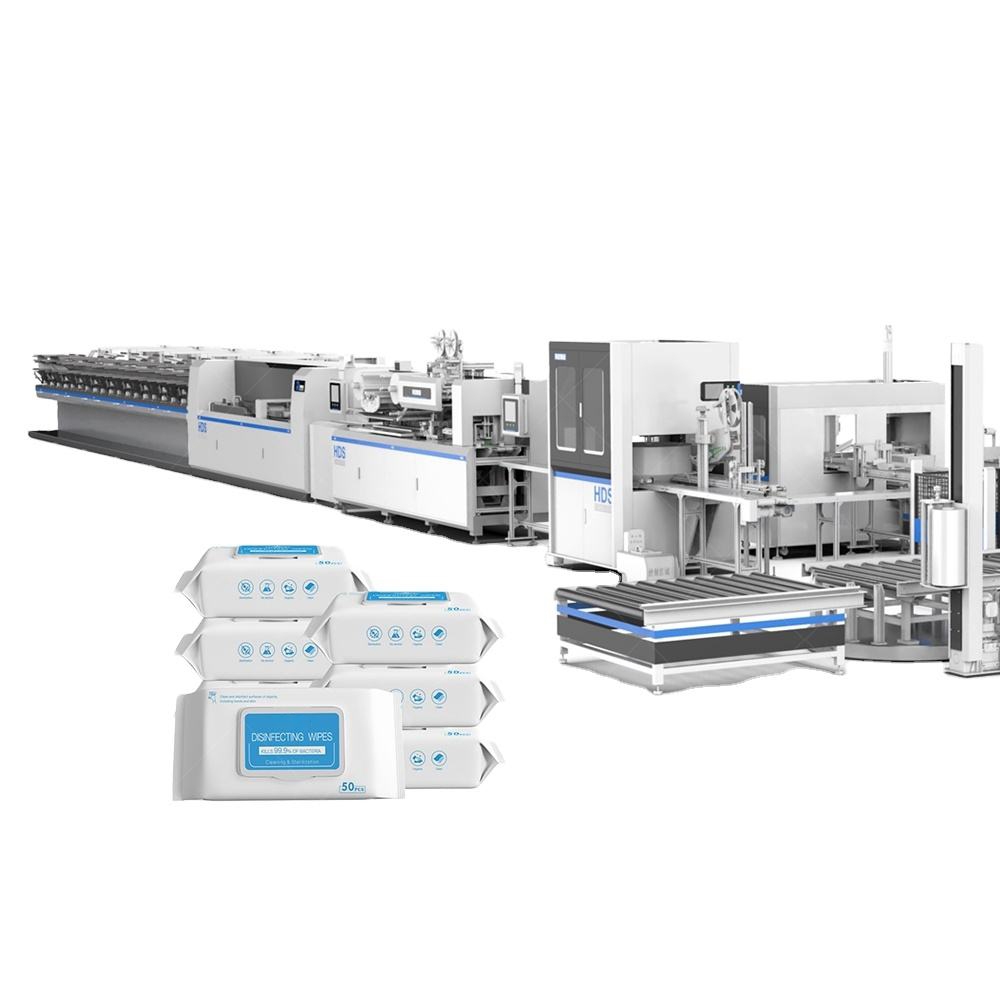 Automatic Wet Wipes Making Machine for Cleaning Refreshing Baby Towel Tissue Manufacturing Packing 16 Lane Production Line Price