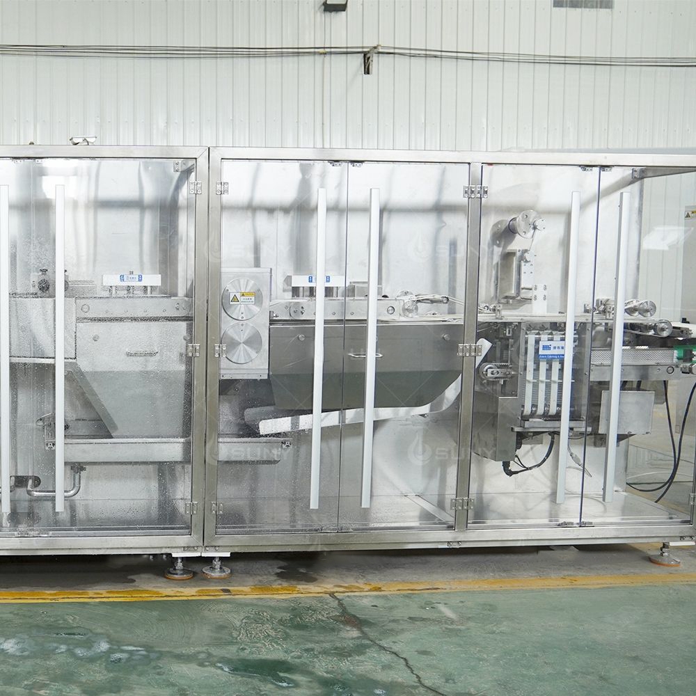 30PCS جوتے مچھوٹیں بنانے اور پیکنگ مشین نیچے جیکٹ صفائی گیلے مچھوٹیں پیداوار لائن کے ساتھ جڑواں چھوٹے رول